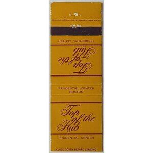 Front Strike Matchbook Cover Top Of The HUB Prudential Center Boston MA Yellow